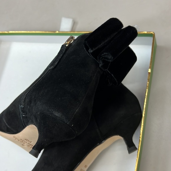 NWT,Kate Spade Donella Suede Leather Ankle Bow Boots,black - Picture 9 of 17